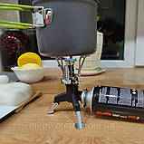 Пальник газовий складний компактний туристичний з п'єзопідпалом, різьбова, 4 розпірки, Tramp 93 г; 7.6 см, фото 5