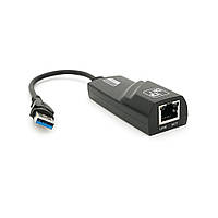 TU  TU Контроллер USB 3.0 to Ethernet - Сетевой адаптер 10/100/1000Mbps с проводом, Black, Blister Q100