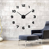 Часы настенные 3D 100 см Арабские клеящиеся стикеры на всю стену [Пластик] Черный