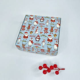 Коробка для зефіру, 150*150*50 мм, без вікна, "Новорічна"