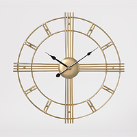 Часы настенные Ti-Time (50х50 см) лофт большие Loft7 [Металл] золотистые
