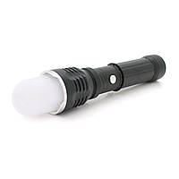 TU  TU Фонарь ручной Watton WT-282, 1LED CREE Q5, 3W, 2 режима, ZOOM,18650 /ААА/1300mah, Black, IP40, СЗУ+АЗУ, 190х45х30мм, BOX