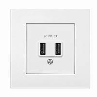 TU  TU Розетка Panasonic Arkedia Slim USB 5В-2А, белая