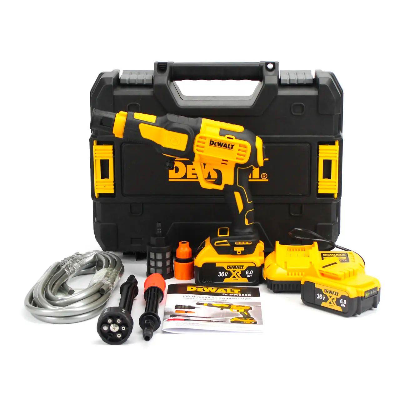 Акумуляторна мийка DeWalt DCPW550 (36V, 6Ah, 26bar), бездротова мийка, міні мийка для авто