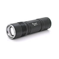 TU Фонарь ручной Watton WT-313, 1LED Cree T6, 3W, 5 режимов, ZOOM, 18650/2800mah (переходник3*AAA), Black,