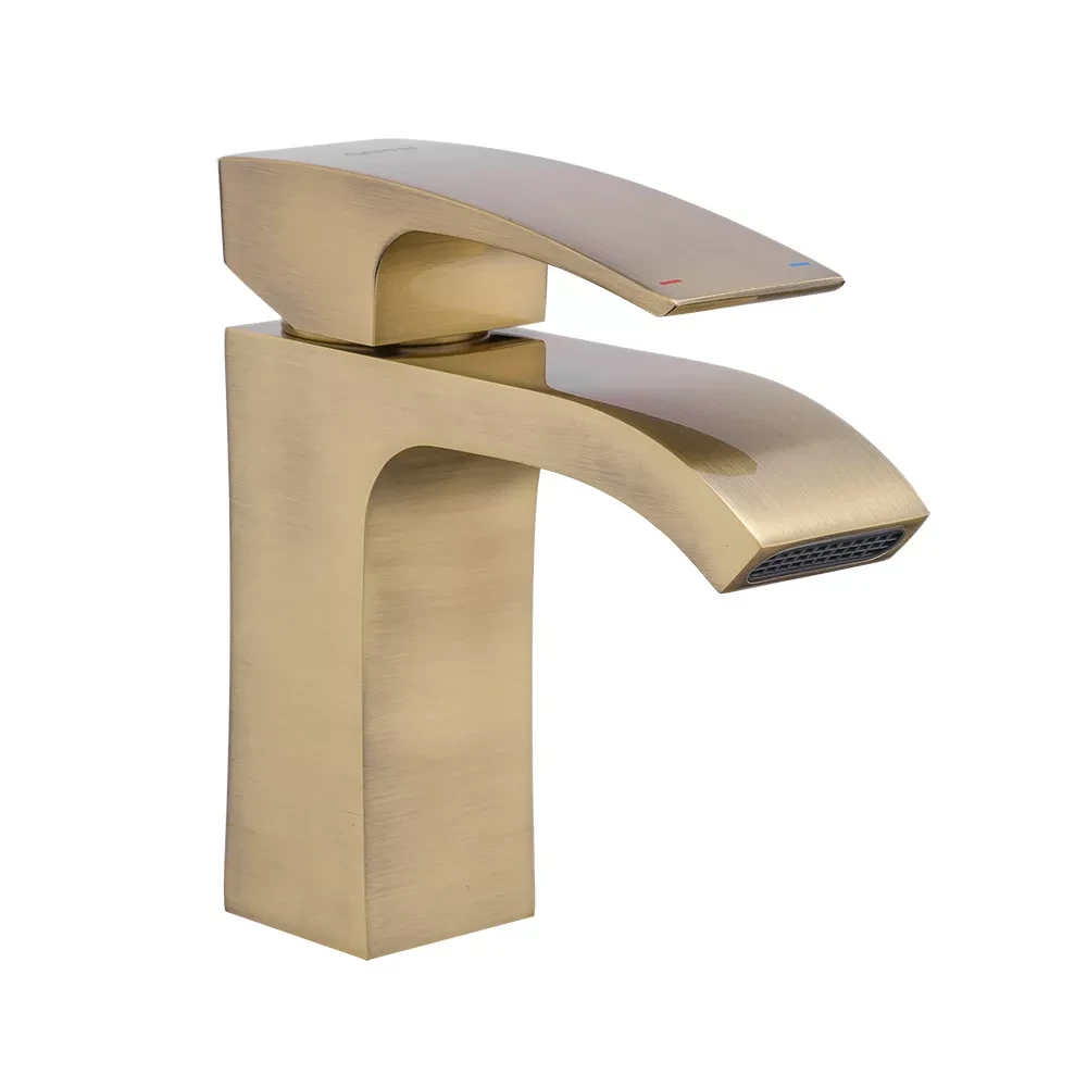 Змішувач Gappo G1007-4 для умивальника з плоским аератором, бронза, фото 1