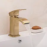 Змішувач Gappo G1007-4 для умивальника з плоским аератором, бронза, фото 2