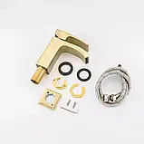 Змішувач Gappo G1007-4 для умивальника з плоским аератором, бронза, фото 4