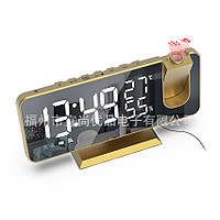 TU Электронные часы EN-8827 зеркальный LED-дисплей, с датчиком температуры и влажности, будильник, FM-радио,