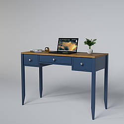 Дерев'яний стіл "Хюгге" синій з рудою стільницею