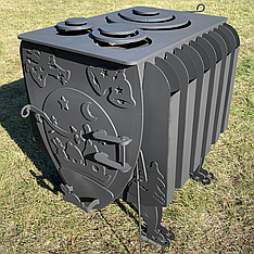 Буржуйка булер'ян "Різдвяна" з батареєю та варильною поверхнею, сталь 4-8мм