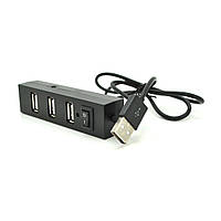 TU  TU Хаб YT-HUB4-B USB 2.0 4 порта, Black, 480Mbts питание от USB, Blister Q200