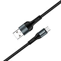Кабель ColorWay USB - MicroUSB (nylon) 2.4A 1м чорний (CW-CBUM045-BK), фото 4