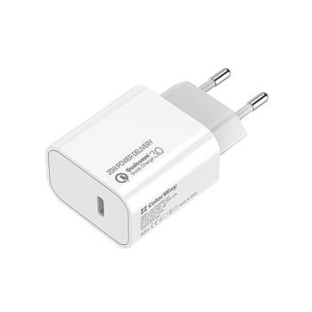 Зарядний пристрій Colorway Power Delivery Port USB Type-C (20W) V2 білий (CW-CHS026PD-WT)