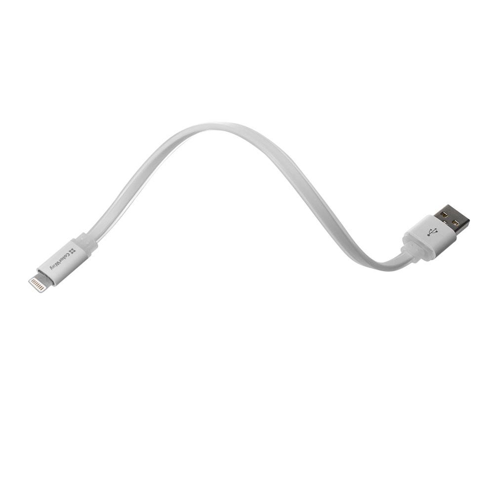 Кабель ColorWay USB male – Lightning male, 25 см, білий (CW-CBUM-LM25W)