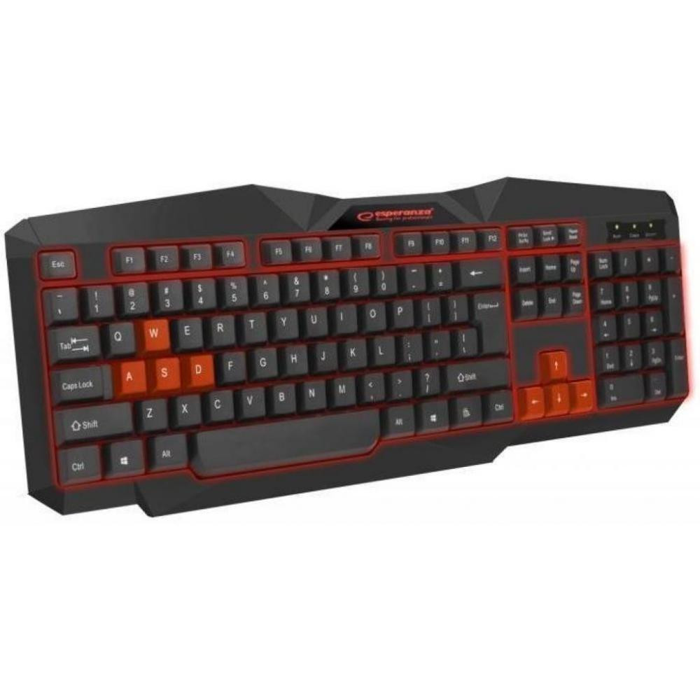 Клавіатура Esperanza EGK-201 Red USB LED (EGK201RUA)