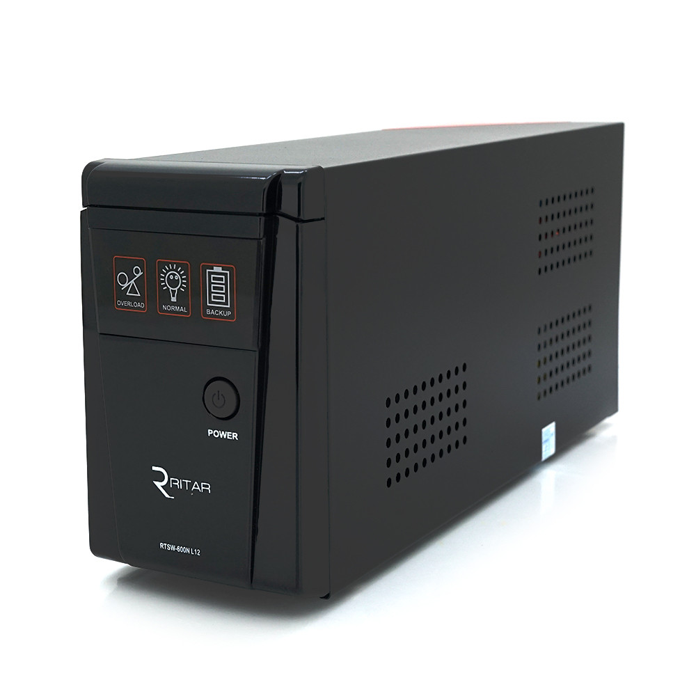 TU TU ИБП с правильной синусоидой RITAR RTSW-600NL12 LED (360Вт), 12В , под внешний АКБ, Q4 (320*132*210) 4,2 кг (236*85*130)