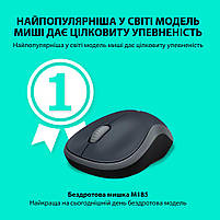 Мишка Logitech Wireless Mouse M185 Grey (L910-002238), фото 3