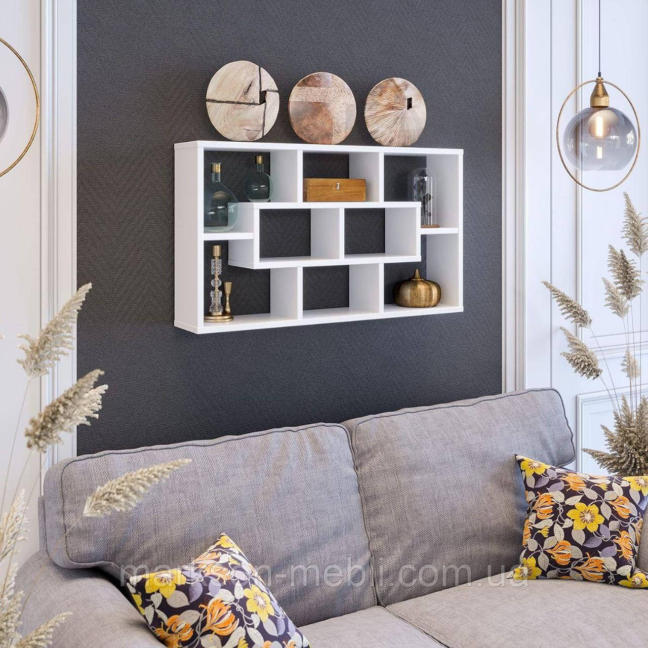 Полиці для зберігання, відкриті, підлогово-настінні у білому кольорі., фото 1