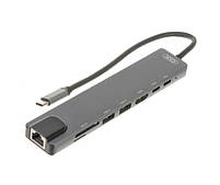 USB-хаб XO HUB003 8 in 1 Black, фото 3