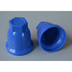 Ковпачок пластиковий на гайку 33 мм синій високий