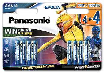 Батарейка Panasonic EVOLTA калюжна AAA блістер  8шт Power Rangers LR03EGE/8B4FPR