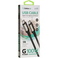 Кабель Gelius Pro G-Power GP-UC105 (100W) Type-C to Type-C (1м) Black, фото 3