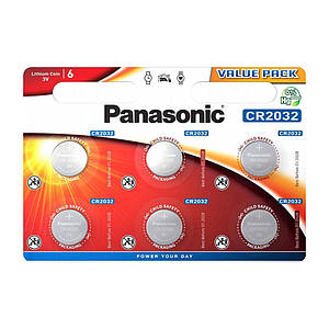 Батарейки CR2032 Panasonic Lithium (3v) 6шт.