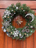 Новорічний різдвяний вінок декор на двері Новорічні вінки 40 см Рождественский венок