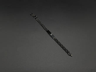 Сталевий браслет під гравіюванням. 21,5см Колір Чорний