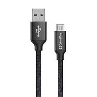 Кабель ColorWay USB - MicroUSB 2.4А 2м чорний (CW-CBUM009-BK), фото 3