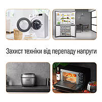 Реле напруги ColorWay (16A/3680W) 150V-210V/230V-280V DS2 White (CW-VR16-02D), фото 6