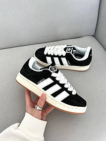 Жіночі Кросівки Adidas Campus 00s Black White / Адідас Кампус 00 Чорні з Білим