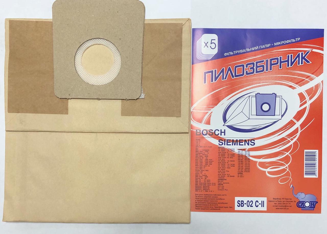 Мішок одноразовий СЛОН Bosch/Siemens SB-02 C-II, фото 1