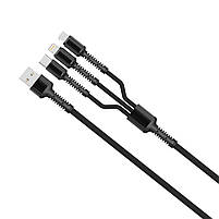 Кабель Colorway 3в1 (Lightning+MicroUSB+Type-C) 4.0A (20W) сірий (CW-CBU3003-GR), фото 3