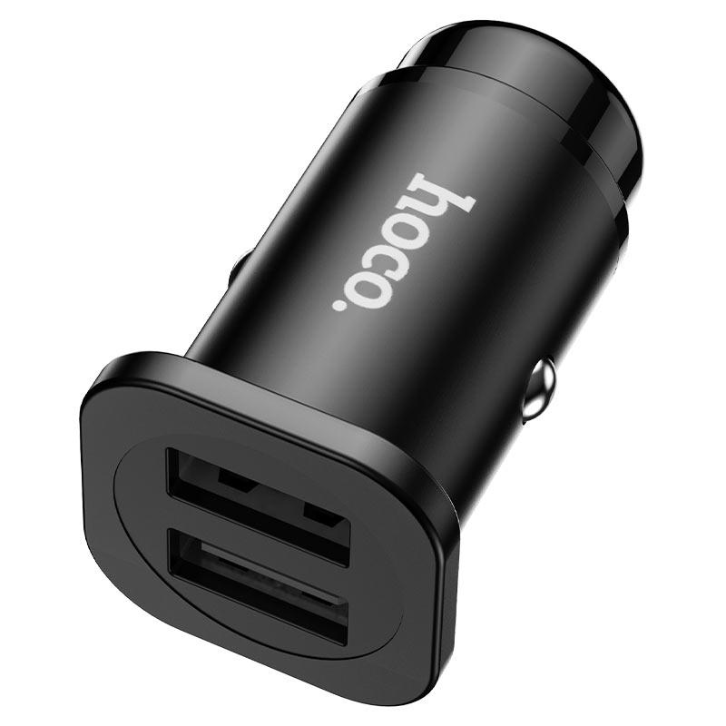 Автомобільний зарядний пристрій HOCO NZ4 Wise road 2USB/24W/+Lightning Cable Black
