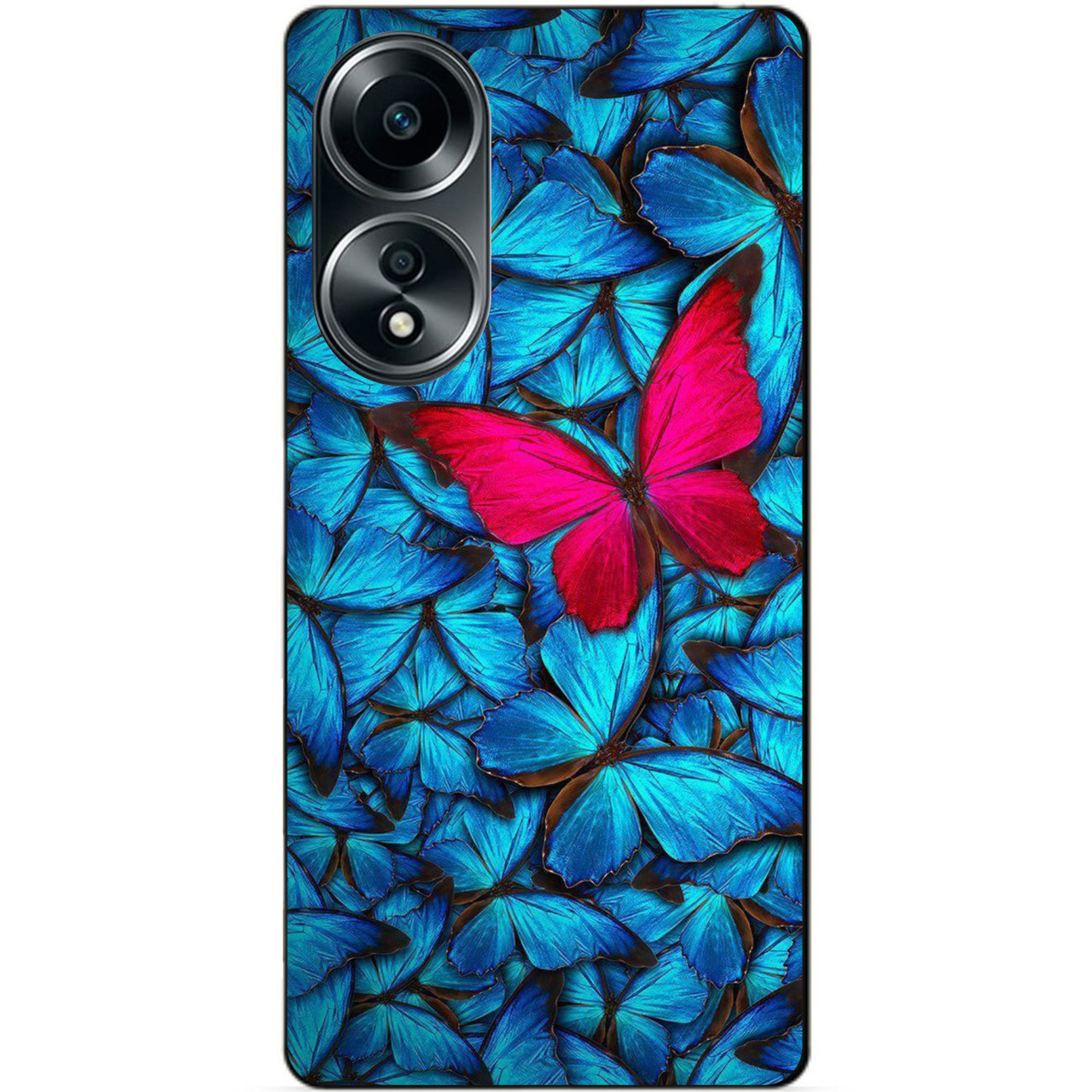 Силіконовий бампер чохол для Oppo A58 з малюнком Мотильки Метелики