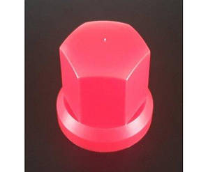 Ковпачок пластиковий на гайку колеса 32 мм червоний високий