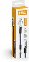 Кабель ColorWay USB - Apple Lightning (zinc alloy) 2.4A 1м синій (CW-CBUL010-BL), фото 4