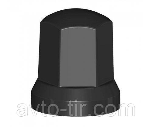 Ковпачок пластиковий на гайку колеса 32 мм чорний високий, фото 1