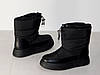 Чоботи дутики на платформі зимові жіночі стильні чорного кольору 37р, фото 7