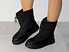 Чоботи дутики на платформі зимові жіночі стильні чорного кольору 37р, фото 5