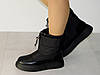 Чоботи дутики на платформі зимові жіночі стильні чорного кольору 37р, фото 2