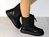 Чоботи дутики на платформі зимові жіночі стильні чорного кольору 37р, фото 8