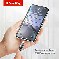 Кабель Colorway Type-C - Apple Lightning (PD Fast Charging) 3.0А (30W) 2м сірий (CW-CBPDCL036-GR), фото 5