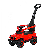 Каталка-толокар Spoko SP-219 2в1 з батьківською ручкою червона / Машинка-каталка для дітей