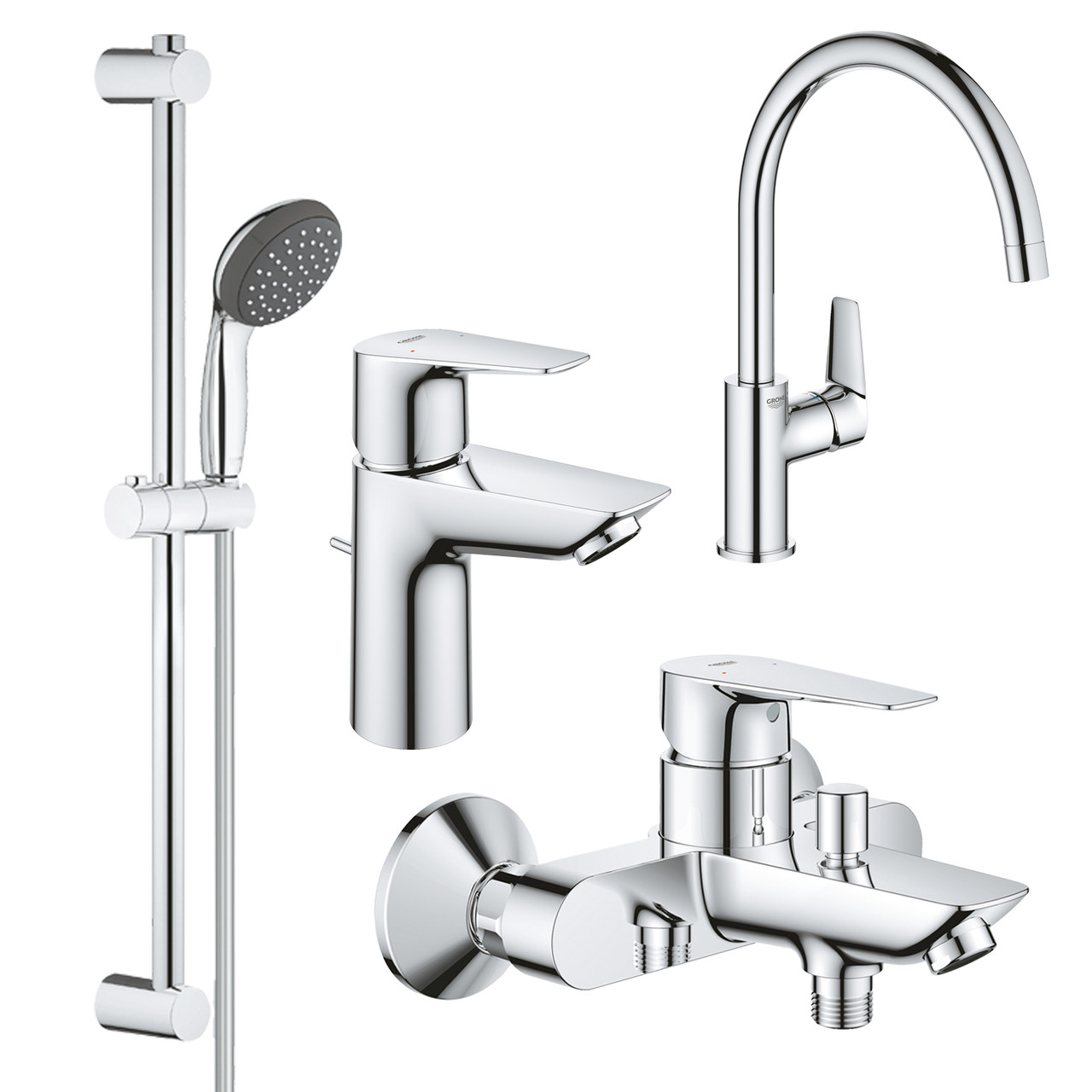 Комплект змішувачів для ванної кімнати та кухні Grohe QuickFix Start Edge (UA202501SK)