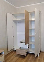 Шафа Глорія 3Д2Ш 2162х1534х544мм білий + дуб самоа Меблі-Сервіс, фото 5