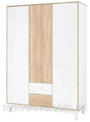 Шафа Глорія 3Д2Ш 2162х1534х544мм білий + дуб самоа Меблі-Сервіс, фото 1