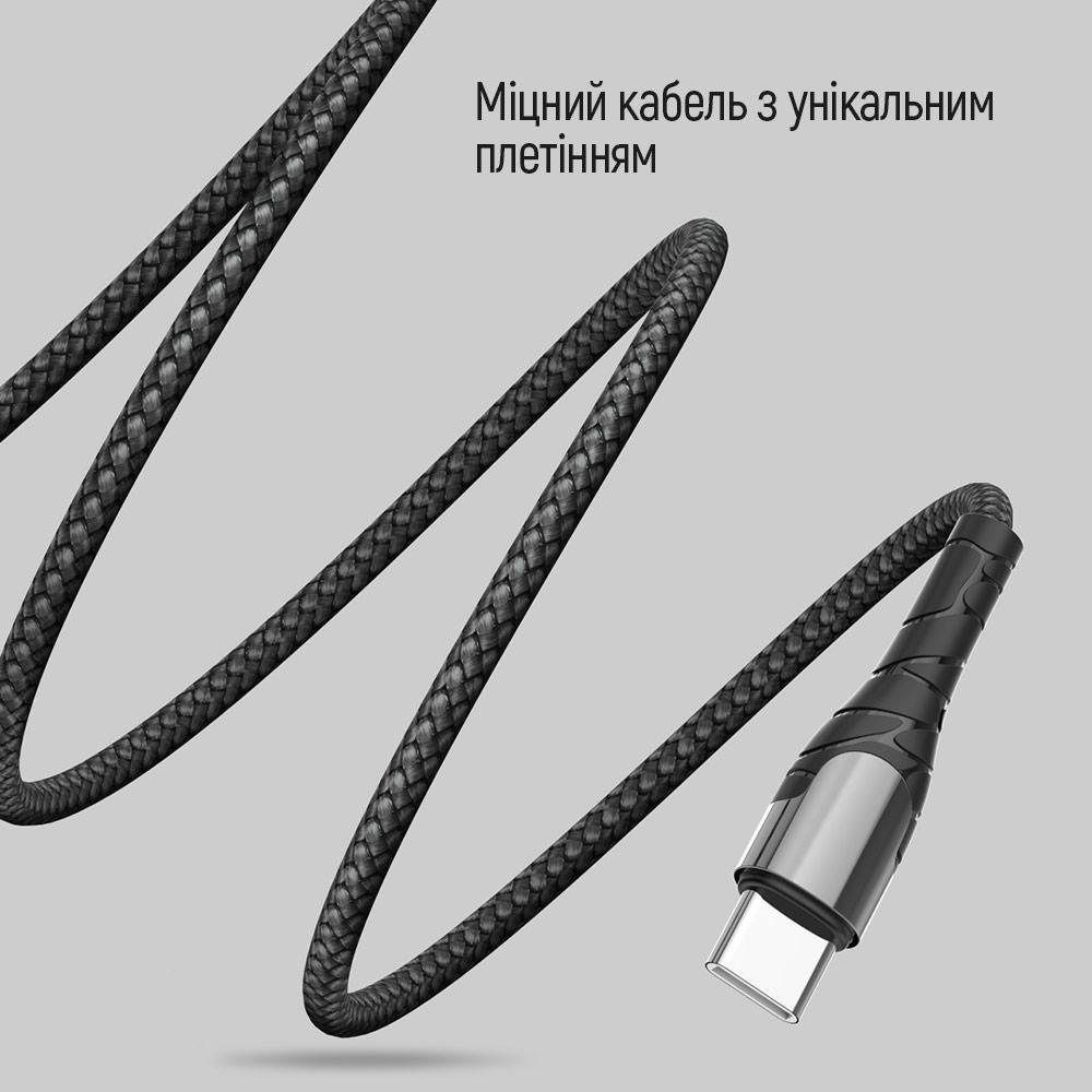 Кабель Colorway Type-C - Type-C (PD Fast Charging) 3.0А (65W) 1м чорний (CW-CBPDCC047-BK)